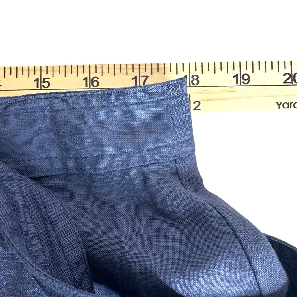 APPRAISAL Navy Blue Button Up Maxi Linen Blend Prarie Lined Skirt Womens Size 14 - Picture 9 of 15
